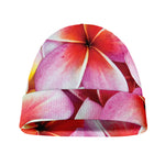 Pink Frangipani Flower Print Beanie