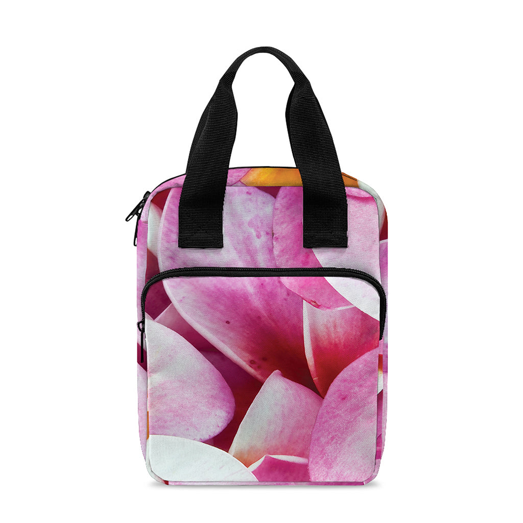 Pink Frangipani Flower Print Bible Tote Bag
