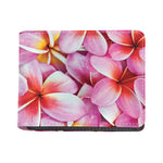 Pink Frangipani Flower Print Bifold Wallet
