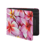 Pink Frangipani Flower Print Bifold Wallet