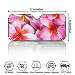 Pink Frangipani Flower Print Car Windshield Sun Shade