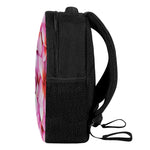 Pink Frangipani Flower Print Casual Backpack
