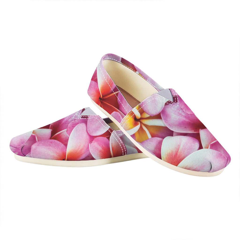 Pink Frangipani Flower Print Casual Shoes