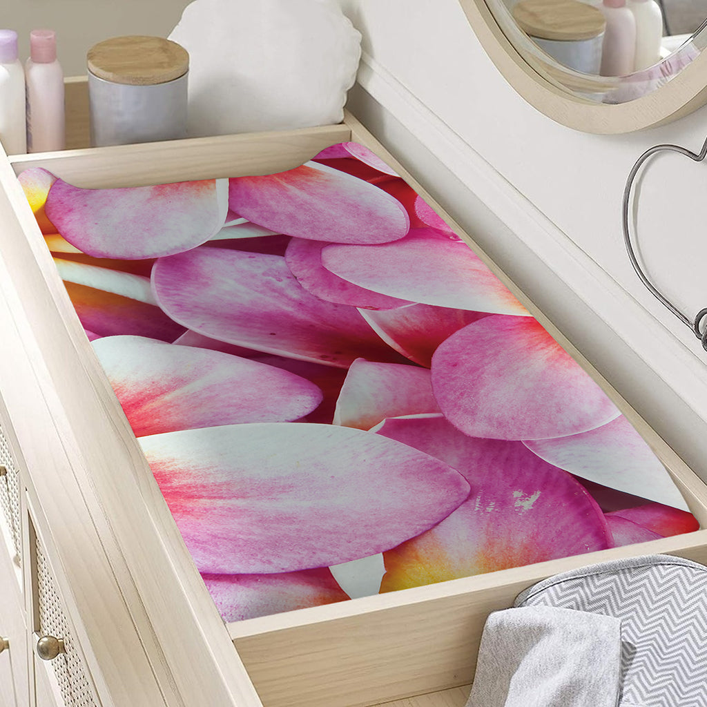 Pink Frangipani Flower Print Changing Pad Cover