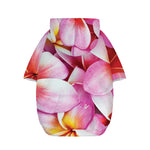 Pink Frangipani Flower Print Dog Zip Up Hoodie