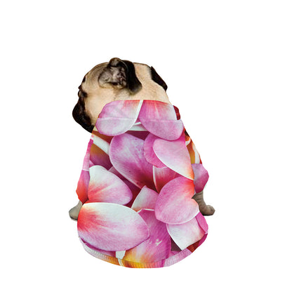 Pink Frangipani Flower Print Dog Zip Up Jacket