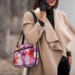 Pink Frangipani Flower Print Double Strap Bible Bag