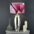 Pink Frangipani Flower Print Drum Lamp Shade