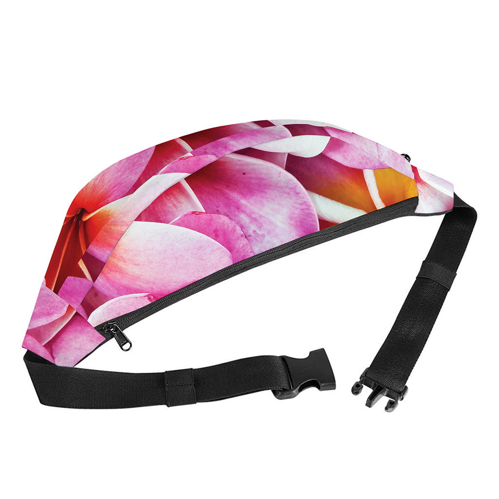 Pink Frangipani Flower Print Fanny Pack