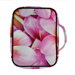 Pink Frangipani Flower Print Front Pocket Bible Bag