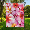 Pink Frangipani Flower Print Garden Flag