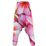 Pink Frangipani Flower Print Hammer Pants