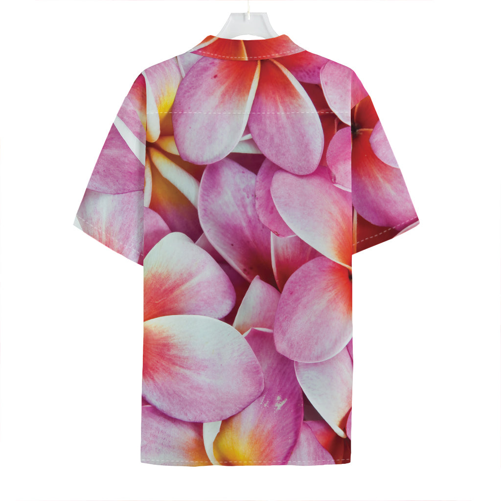 Pink Frangipani Flower Print Hawaiian Shirt