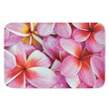 Pink Frangipani Flower Print Indoor Door Mat