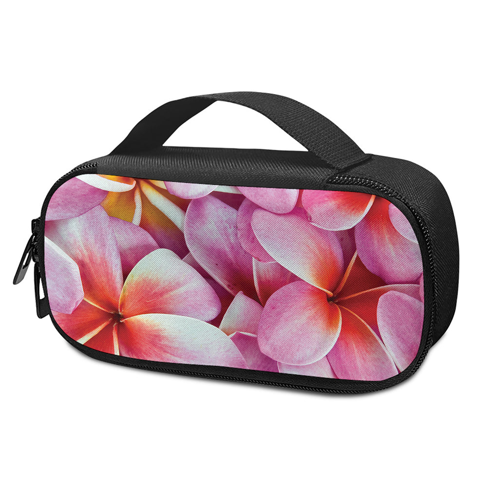 Pink Frangipani Flower Print Insulin Cooler Travel Case
