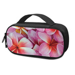Pink Frangipani Flower Print Insulin Cooler Travel Case