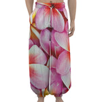 Pink Frangipani Flower Print Lantern Pants