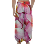 Pink Frangipani Flower Print Lantern Pants
