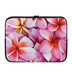 Pink Frangipani Flower Print Laptop Sleeve