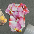 Pink Frangipani Flower Print Men's Bodysuit
