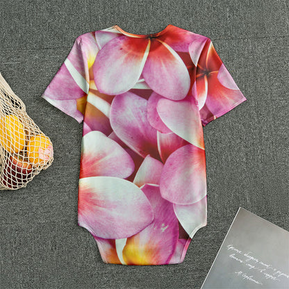 Pink Frangipani Flower Print Men's Bodysuit