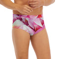 Pink Frangipani Flower Print Men's Briefs