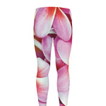 Pink Frangipani Flower Print Men's leggings
