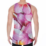 Pink Frangipani Flower Print Men's Velvet Tank Top