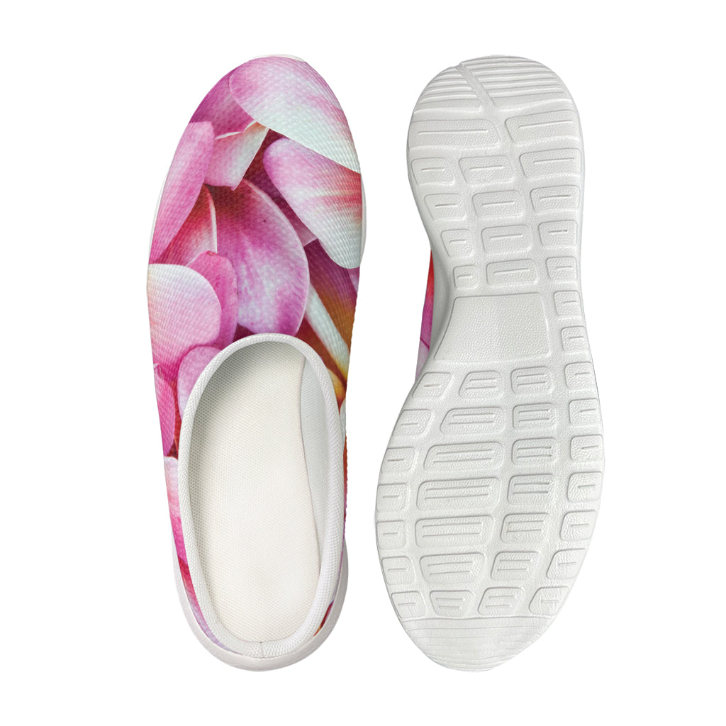 Pink Frangipani Flower Print Mesh Casual Shoes