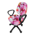 Pink Frangipani Flower Print Office Chair Cover