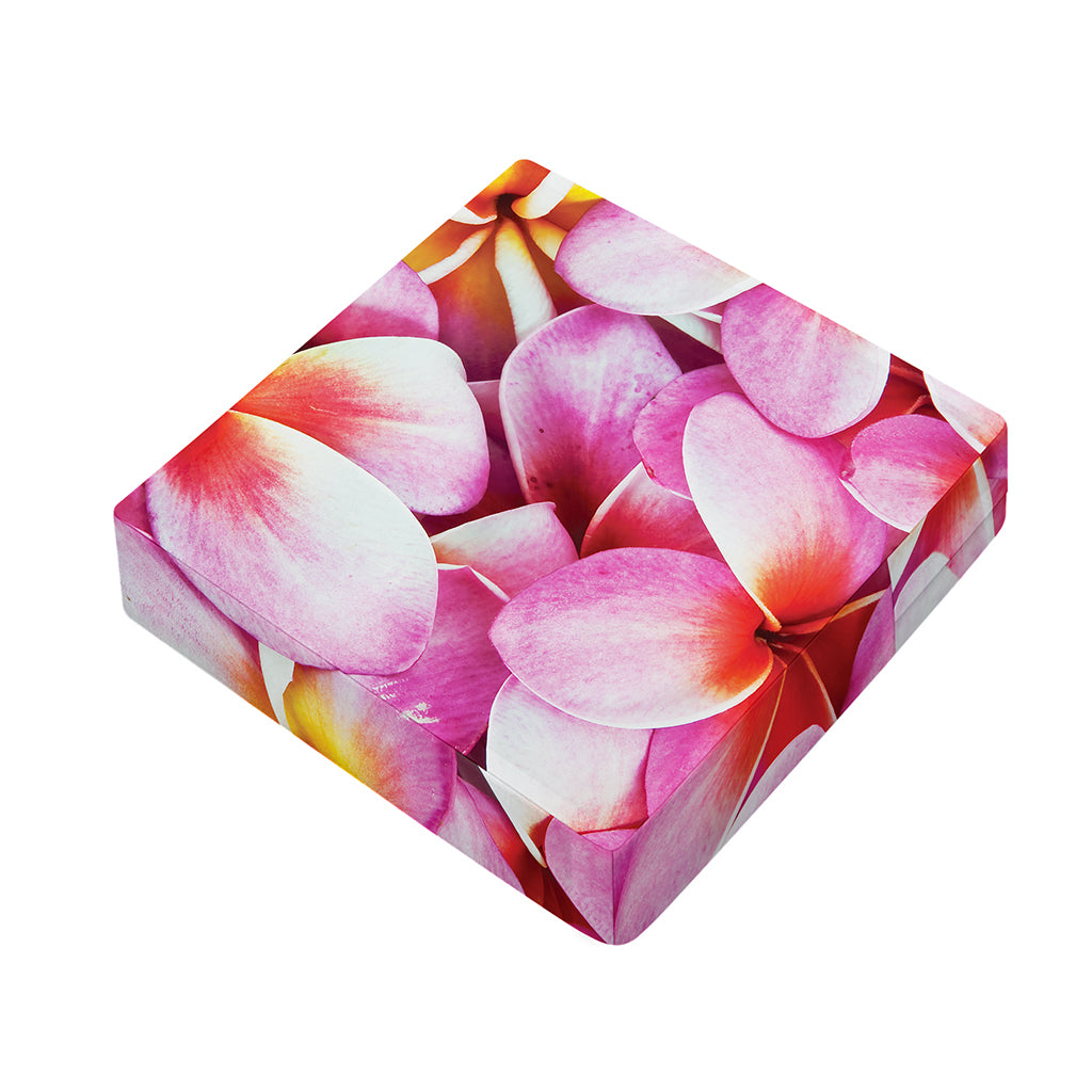 Pink Frangipani Flower Print Outdoor Seat Cushion Cover