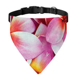 Pink Frangipani Flower Print Over The Collar Dog Bandana
