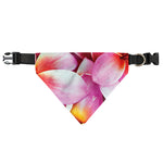 Pink Frangipani Flower Print Over The Collar Dog Bandana