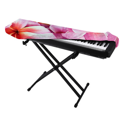Pink Frangipani Flower Print Piano Keyboard Cover