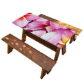 Pink Frangipani Flower Print Picnic Table Cover