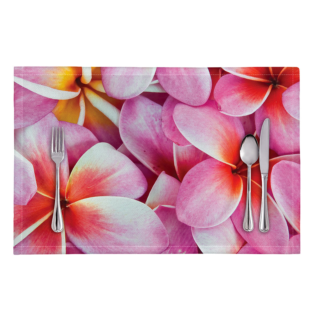 Pink Frangipani Flower Print Placemat