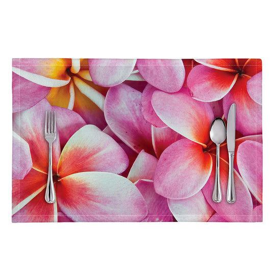 Pink Frangipani Flower Print Placemat