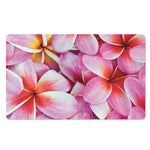 Pink Frangipani Flower Print Polyester Doormat
