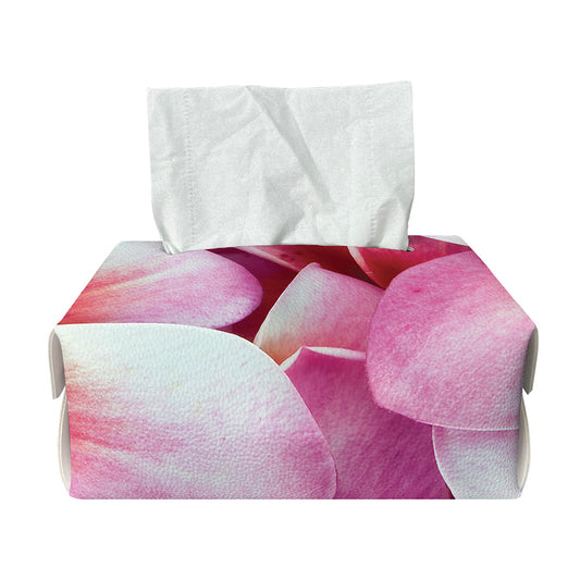 Pink Frangipani Flower Print Rectangle Tissue Box Cover