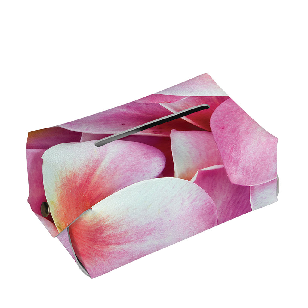 Pink Frangipani Flower Print Rectangle Tissue Box Cover
