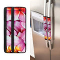 Pink Frangipani Flower Print Refrigerator Handle Covers