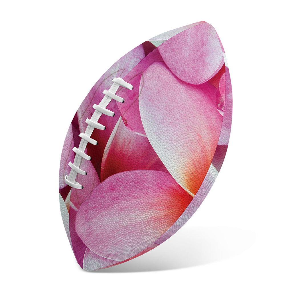 Pink Frangipani Flower Print Rugby Ball