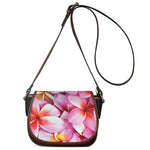Pink Frangipani Flower Print Saddle Bag
