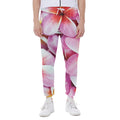 Pink Frangipani Flower Print Joggers