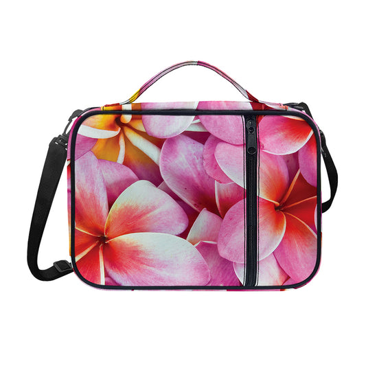 Pink Frangipani Flower Print Shoulder Strap Bible Bag