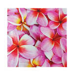 Pink Frangipani Flower Print Silk Bandana