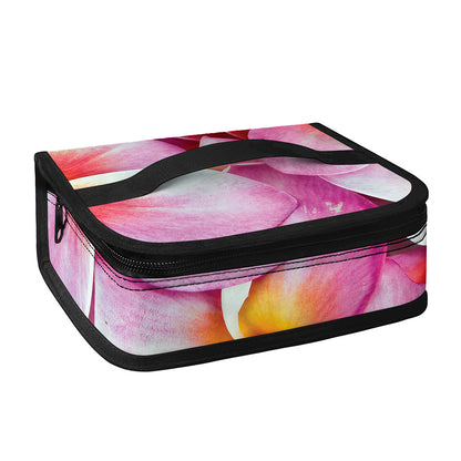 Pink Frangipani Flower Print Small Lunch Bag