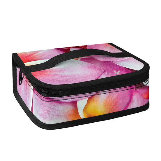 Pink Frangipani Flower Print Small Lunch Bag
