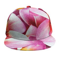 Pink Frangipani Flower Print Snapback Cap