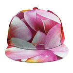Pink Frangipani Flower Print Snapback Cap